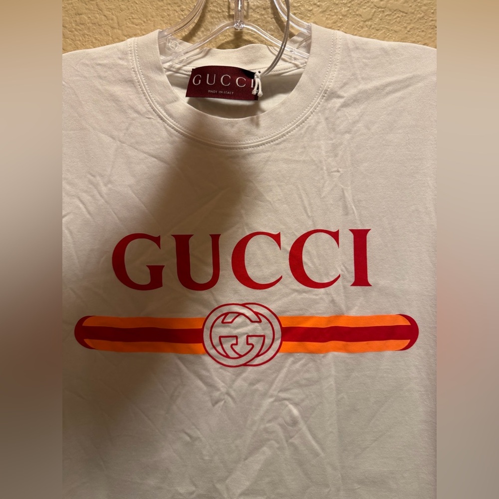New Authentic Gucci Logo T Shirt White Size S Oversized / US L - Picture 3 of 9